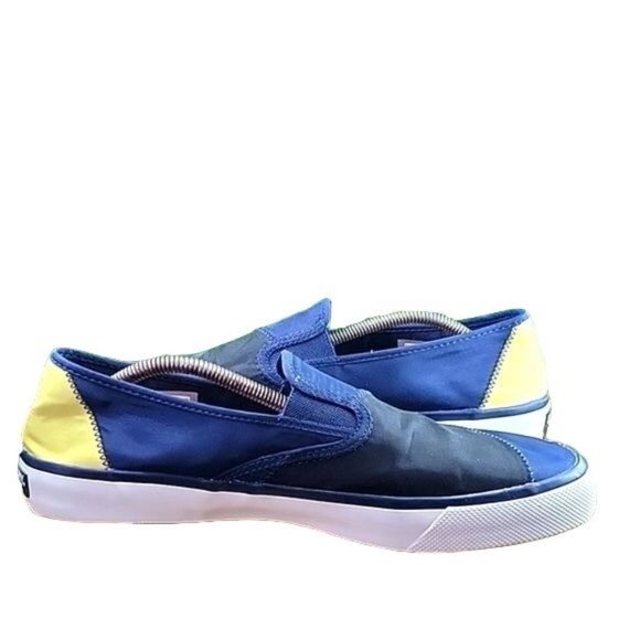 Mens Sperry STS 19283 Skateboard Loafer Blue/Black/Yellow Size 10.5 - Picture 3 of 11